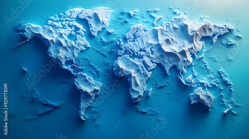 A 3D relief map of the worl...