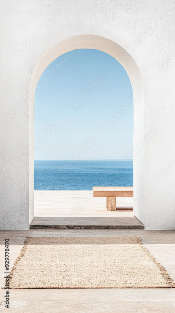 Archway Overlooking Tranquil Seascape Archway Overlooking Tranquil Seascape