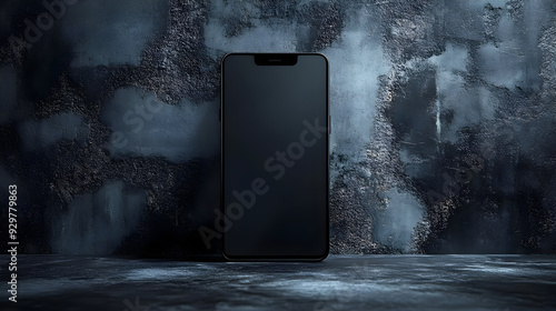 A blank smartphone on a tex...