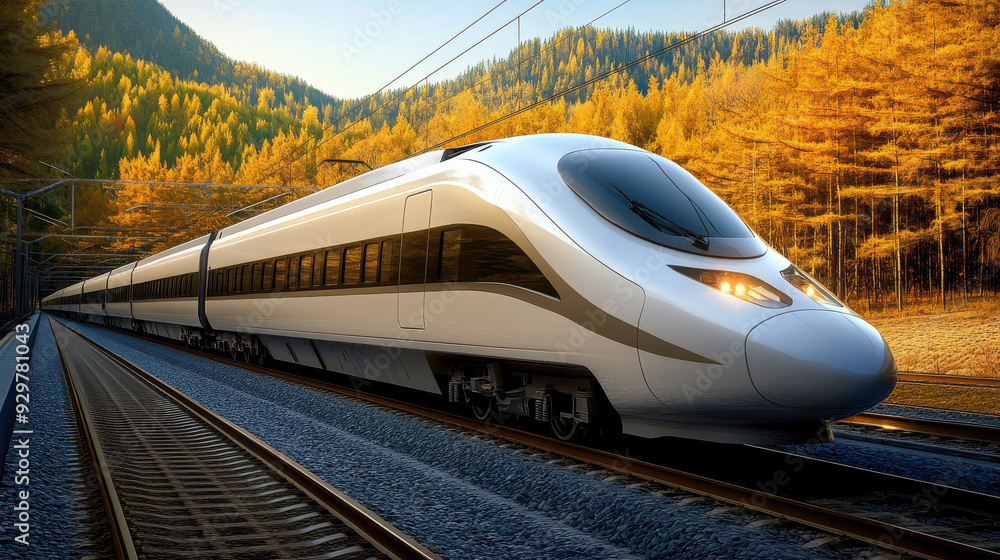 Naklejka premium High-speed train with advanced safety features