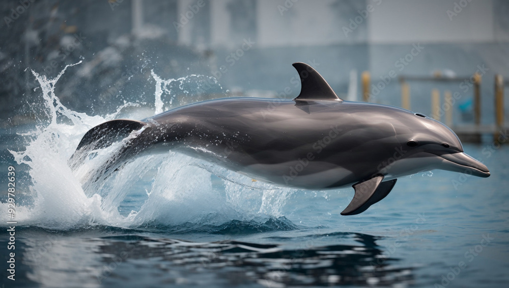 Obraz premium dolphin jumping out of water