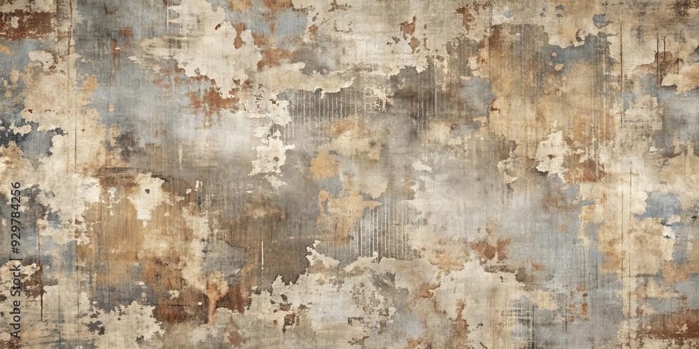 Distressed, worn, and torn abstract grunge texture featuring a mix of rough, scratched, and faded elements in muted earthy tones and shades of grey. Distressed, worn, and torn abstract grunge texture featuring a mix of rough, scratched, and faded elements in muted earthy tones and shades of grey.