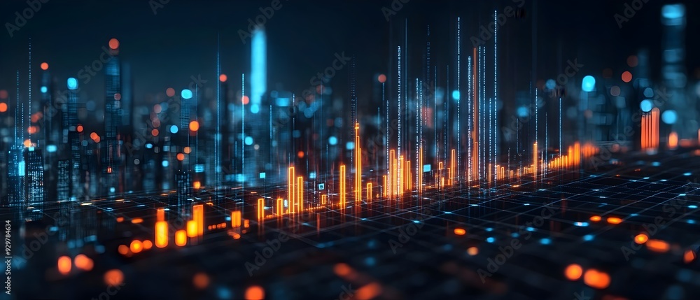 Fototapeta premium Algorithmic Predictive Modeling and Visualization for Forecasting and Insights