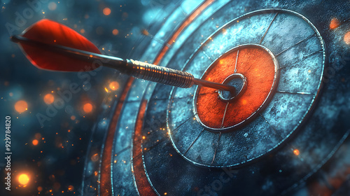 A close-up of a dart hittin...