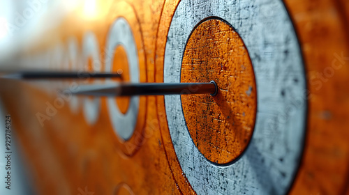 A close-up of a dartboard w...