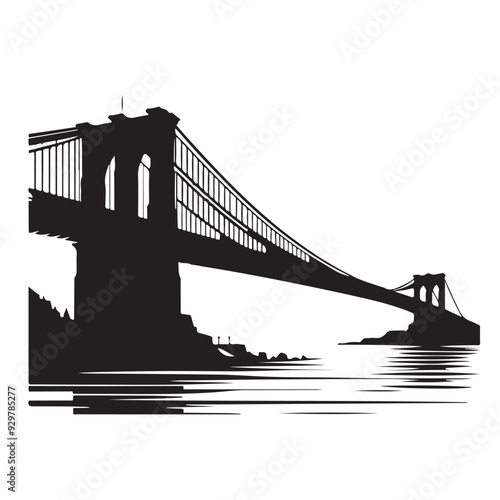 bridge silhouette vector