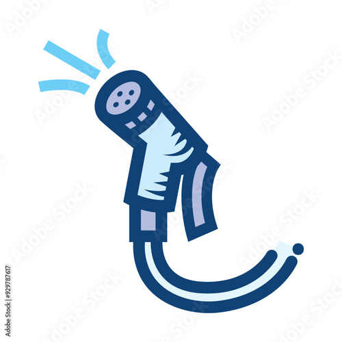 Closet jet bidet shower colorful icon illustration isolated on square white background. Simple flat outlined cartoon art styled drawing.