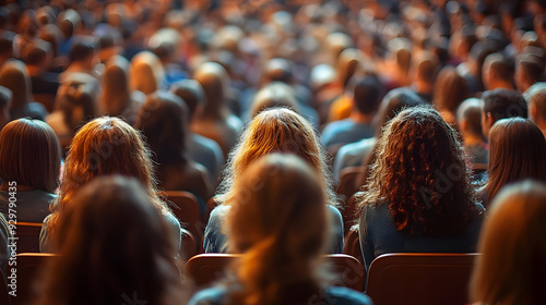 A crowd of people seated in...