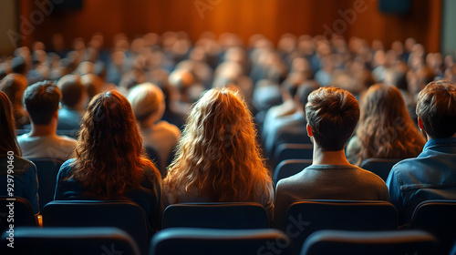 A crowd of people seated, f...