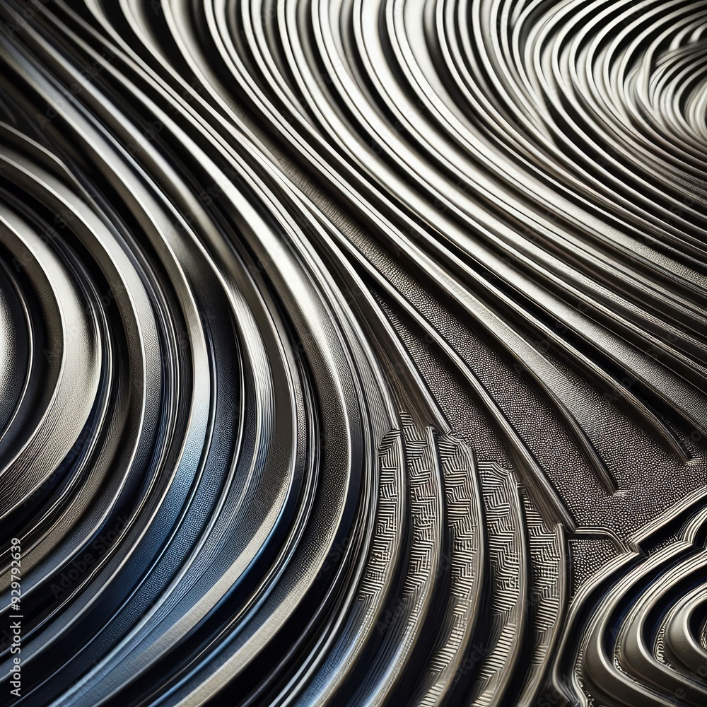 Fototapeta premium This image showcases an elegant textured metal surface with vertical grooves providing a tactile and visual depth emphasizing durability and quality 