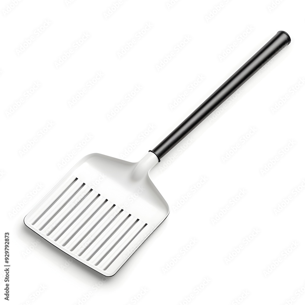 Metallic Dustpan on Spotless White Background Metallic Dustpan on Spotless White Background