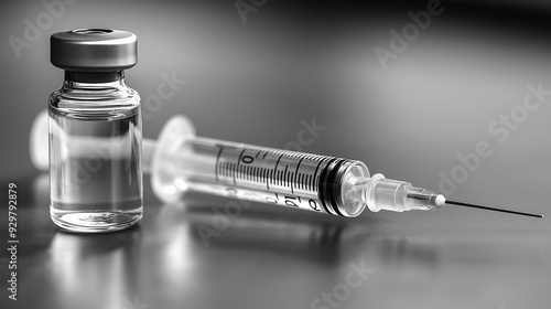 Vaccine with hypodermic syringe and needle