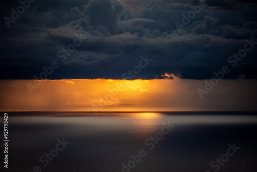 Stormy sunset in the ocean