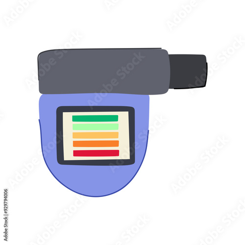respiratory spirometer cartoon. test airflow, pulmonary health, breathing assessment respiratory spirometer sign. isolated symbol vector illustration