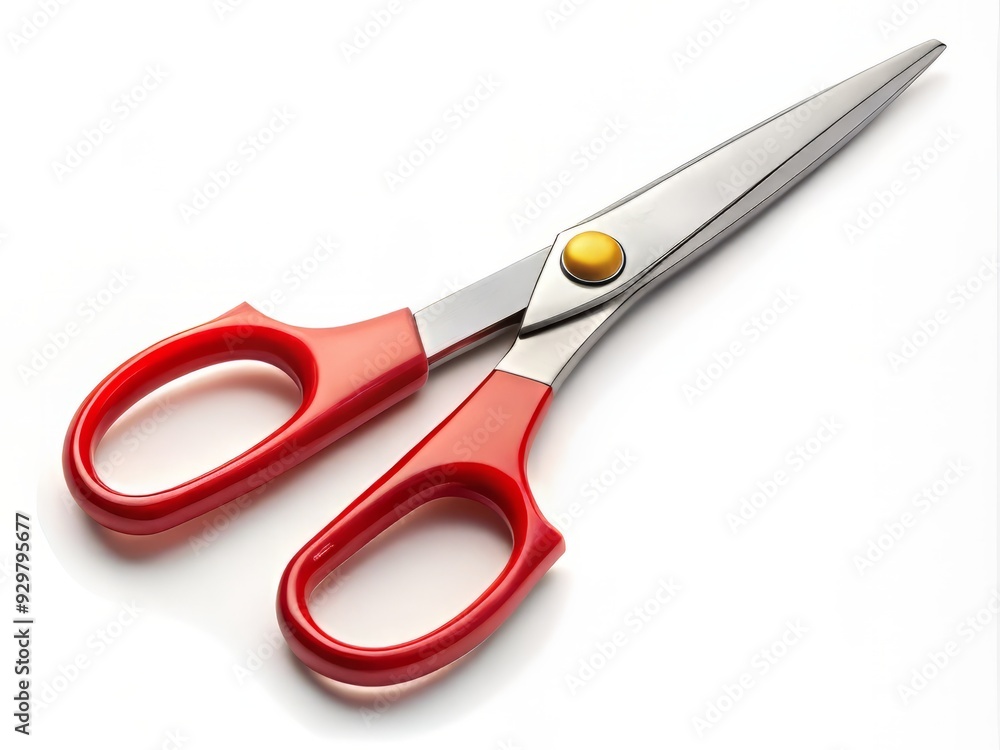 Sharp, pointed sewing scissors with comfortable grip handles lay isolated on a plain white background, ready for crafting and tailoring projects. Sharp, pointed sewing scissors with comfortable grip handles lay isolated on a plain white background, ready for crafting and tailoring projects.