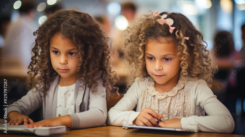 Diverse students on break in classroom, engaging with smartphones, girl playing games at desk Diverse students on break in classroom, engaging with smartphones, girl playing games at desk
