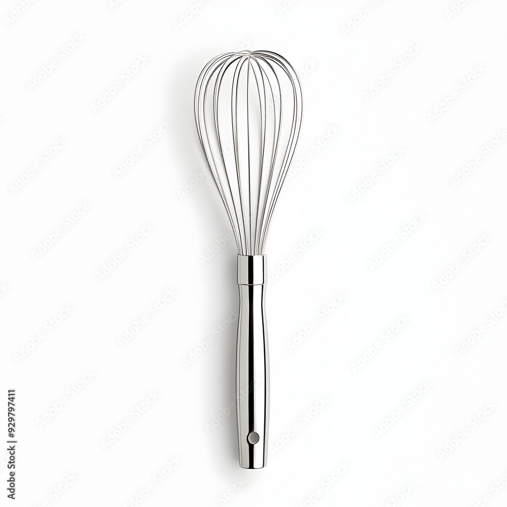 Isolated Metallic Whisk on Clean White Background Isolated Metallic Whisk on Clean White Background