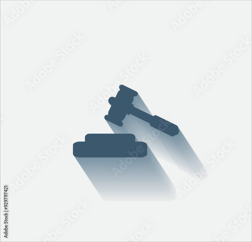 Vector dark color icon with shadow on light background