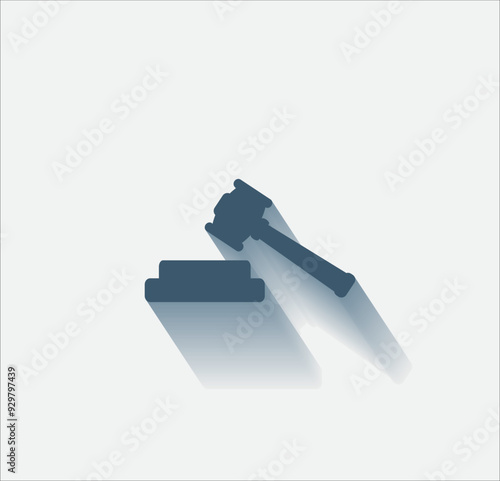 Vector dark color icon with shadow on light background