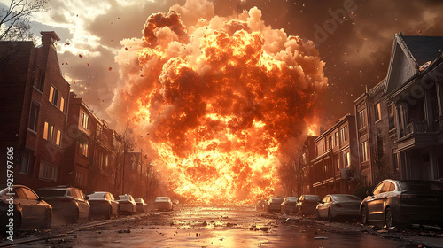A dramatic explosion in an ...