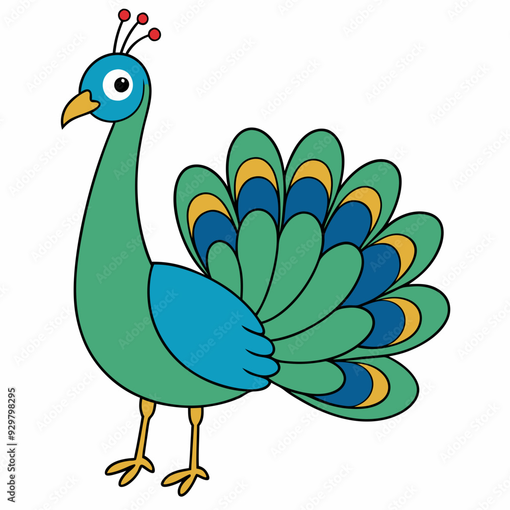 Fototapeta premium Beautiful peacock art vector illustration