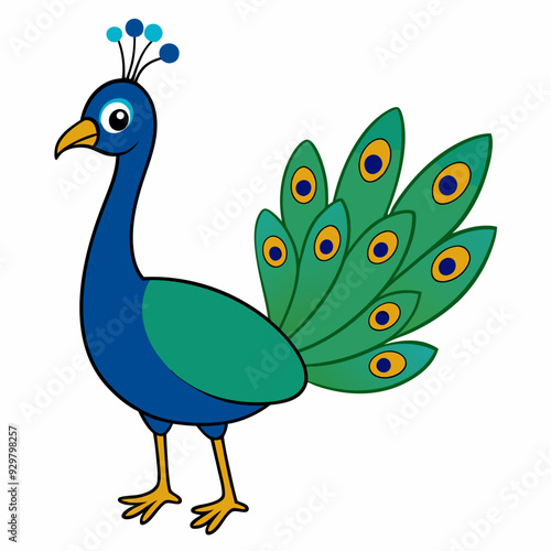 Beautiful peacock art vector illustration