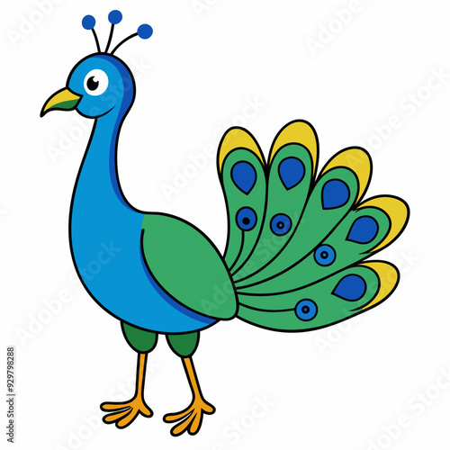 Beautiful peacock art vector illustration