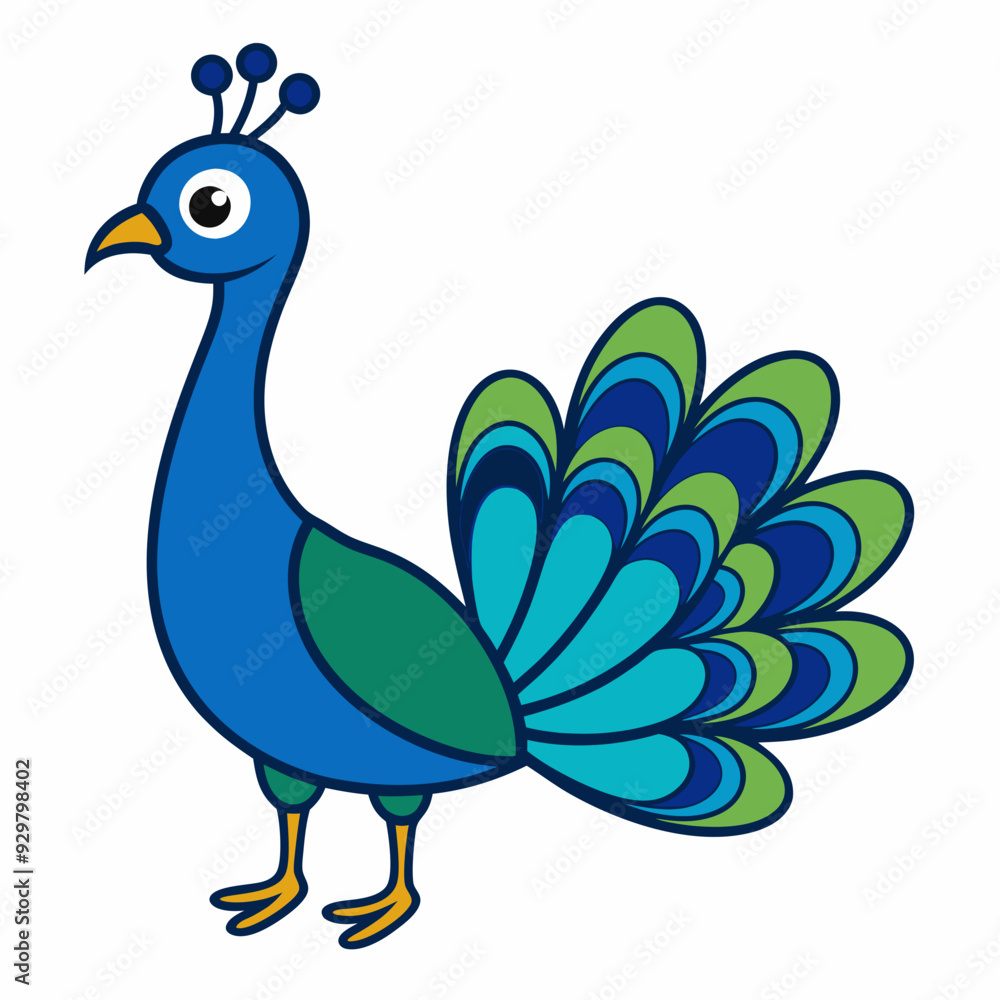 Obraz premium Beautiful peacock art vector illustration