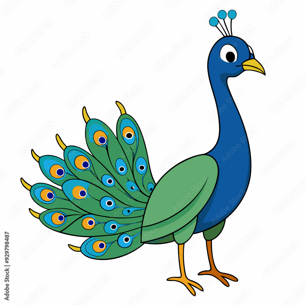Obraz premium Beautiful peacock art vector illustration