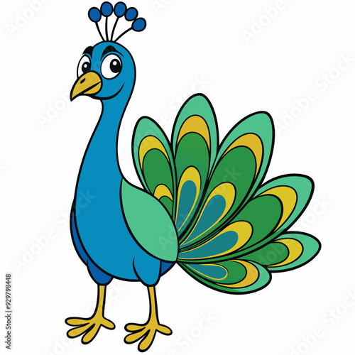 Beautiful peacock art vector illustration