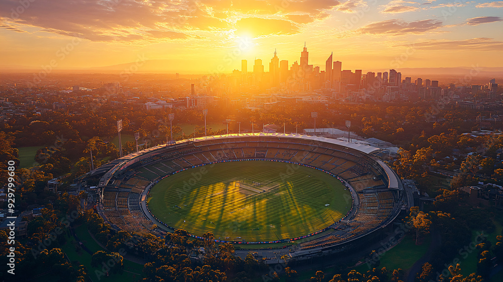 Obraz premium Melbourne Cricket Ground Sunse