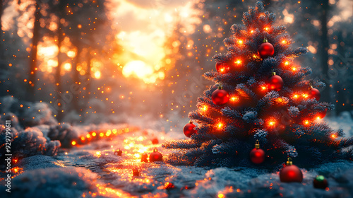 A festive Christmas tree ad...