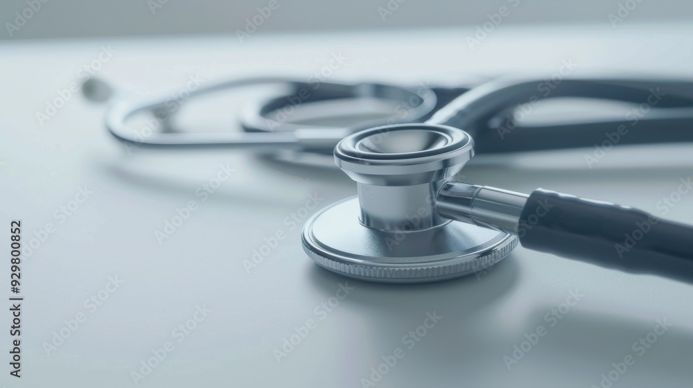Animated close-up of a stethoscope on a white background, showcasing intricate details and sleek design in vector illustration style. Animated close-up of a stethoscope on a white background, showcasing intricate details and sleek design in vector illustration style.