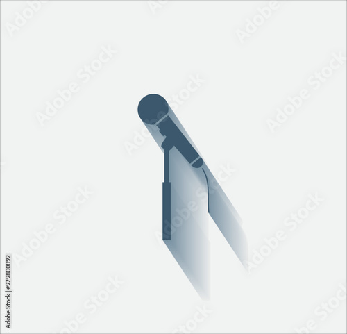 Vector dark color icon with shadow on light background