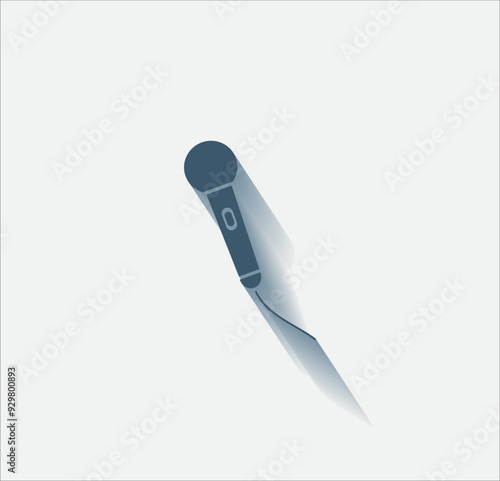 Vector dark color icon with shadow on light background