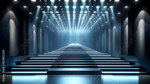 A futuristic corridor with ...