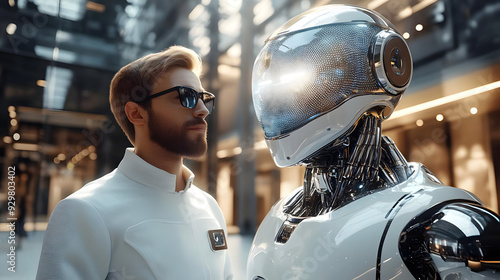 A futuristic scene featurin...