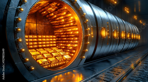 A futuristic vault filled w...
