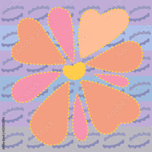 Flower seamless scheme pattern background set