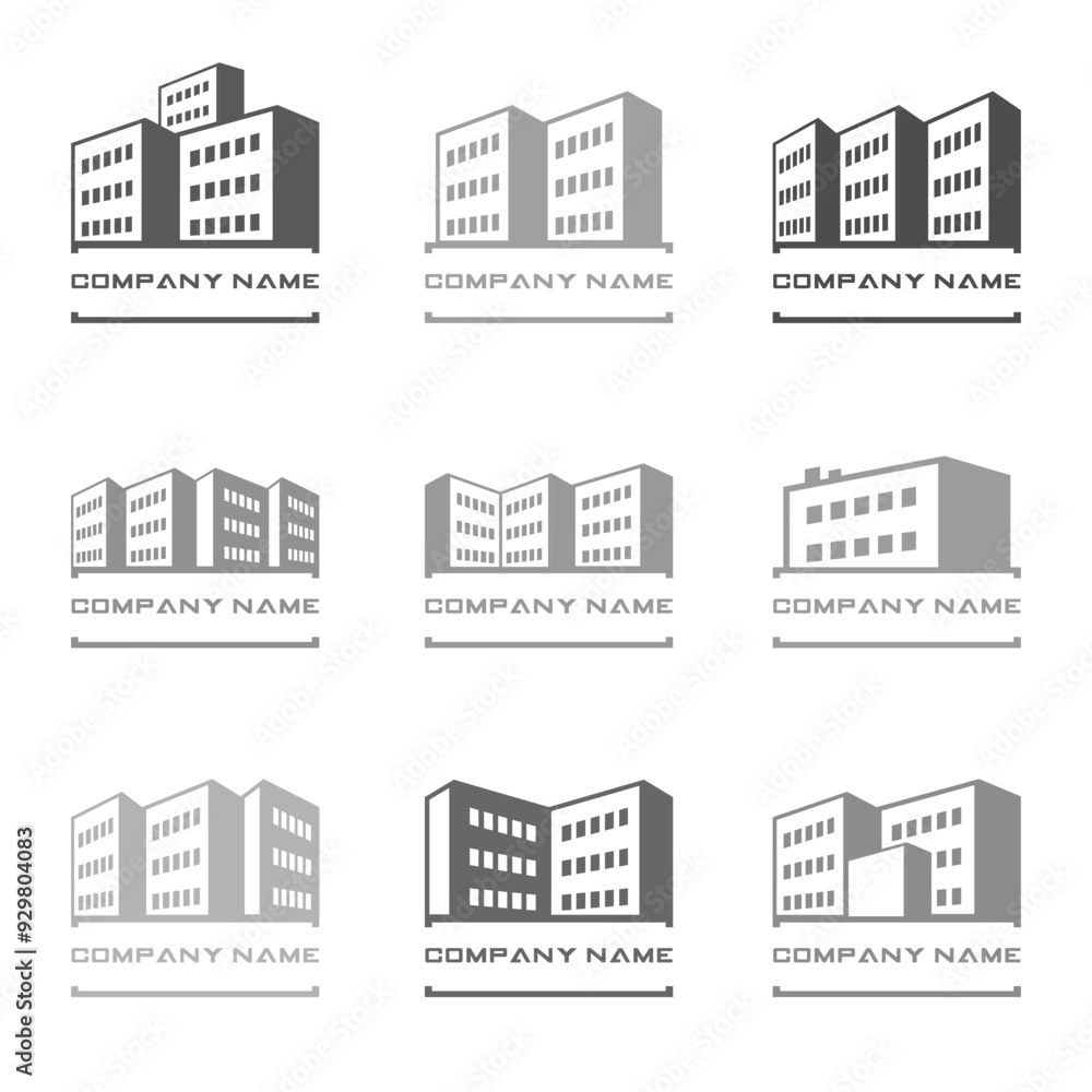 House skyscraper logo background text holder set, isolated vector illustration House skyscraper logo background text holder set, isolated vector illustration