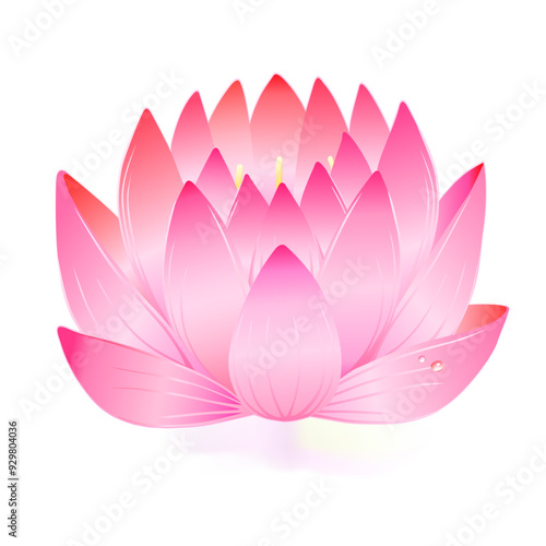 Pink lotus flower seamless pattern isolated on white background, vector illustration and can be scaled to any size without loss of resolution