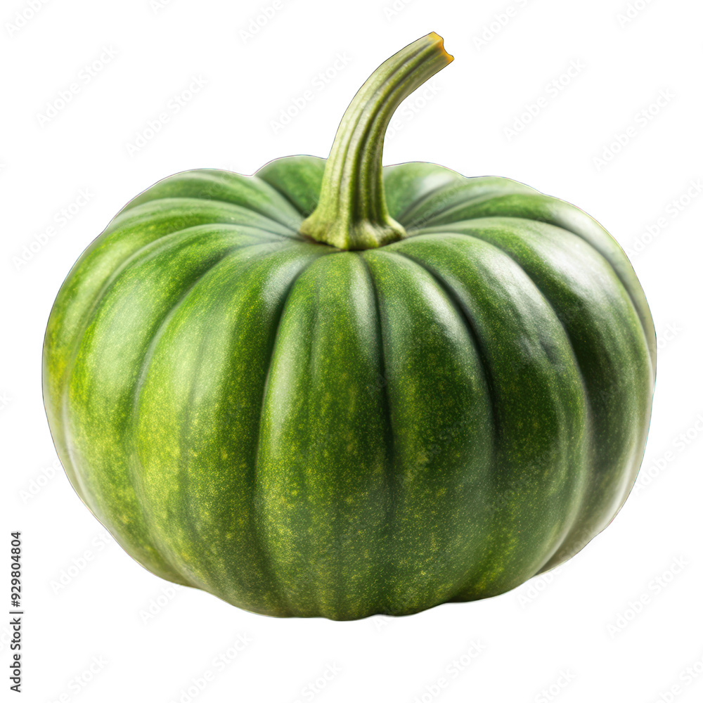 Green pumpkin isolated on transparent background