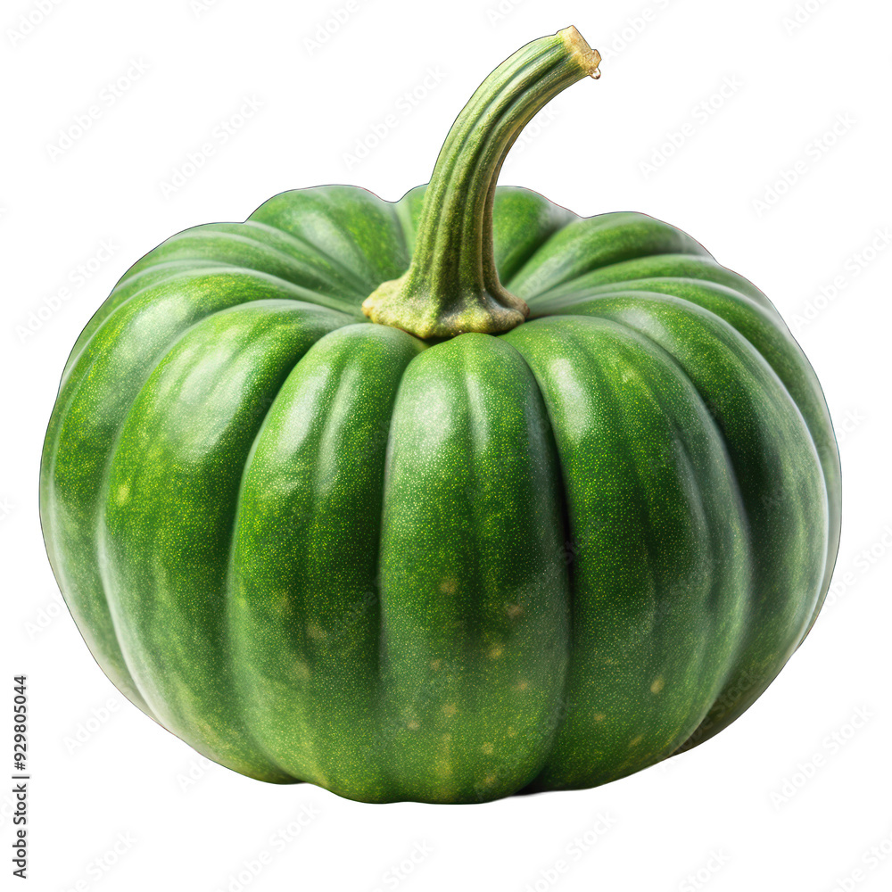 Green pumpkin isolated on transparent background