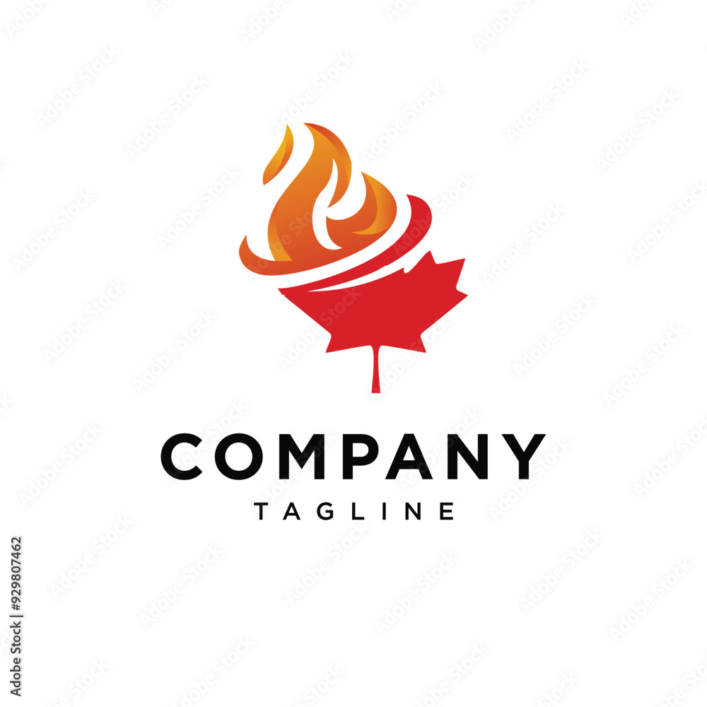 Fire Mapple leaf combination logo icon vector Fire Mapple leaf combination logo icon vector