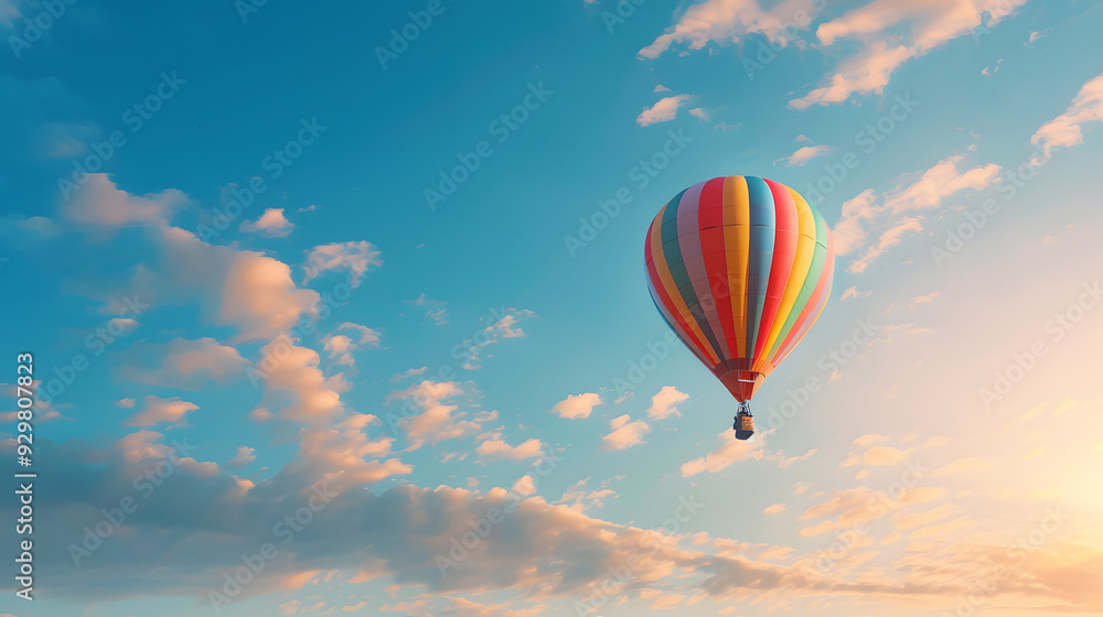 Beautiful hot air balloon floating in the sky. Beautiful hot air balloon floating in the sky.