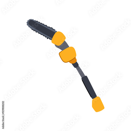arborist tree trimmer cartoon. chainsaw lopper, maintenance foliage, branches safety arborist tree trimmer sign. isolated symbol vector illustration