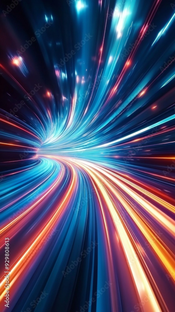 Dynamic Abstract Light Streaks: Hyperspeed Motion Blur Captures Futuristic Velocity. Striking Visual for High-Tech Marketing, Automotive Launches, and Seasonal Sales Campaigns. Ideal for UI Design, We Dynamic Abstract Light Streaks: Hyperspeed Motion Blur Captures Futuristic Velocity. Striking Visual for High-Tech Marketing, Automotive Launches, and Seasonal Sales Campaigns. Ideal for UI Design, We