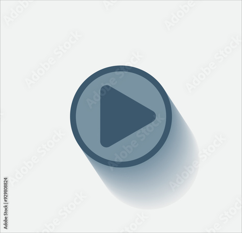 Vector dark color icon with shadow on light background