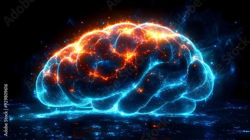 A glowing, abstract represe...