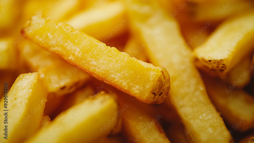 Delicious Close-Up of Crispy French Fries Delicious Close-Up of Crispy French Fries